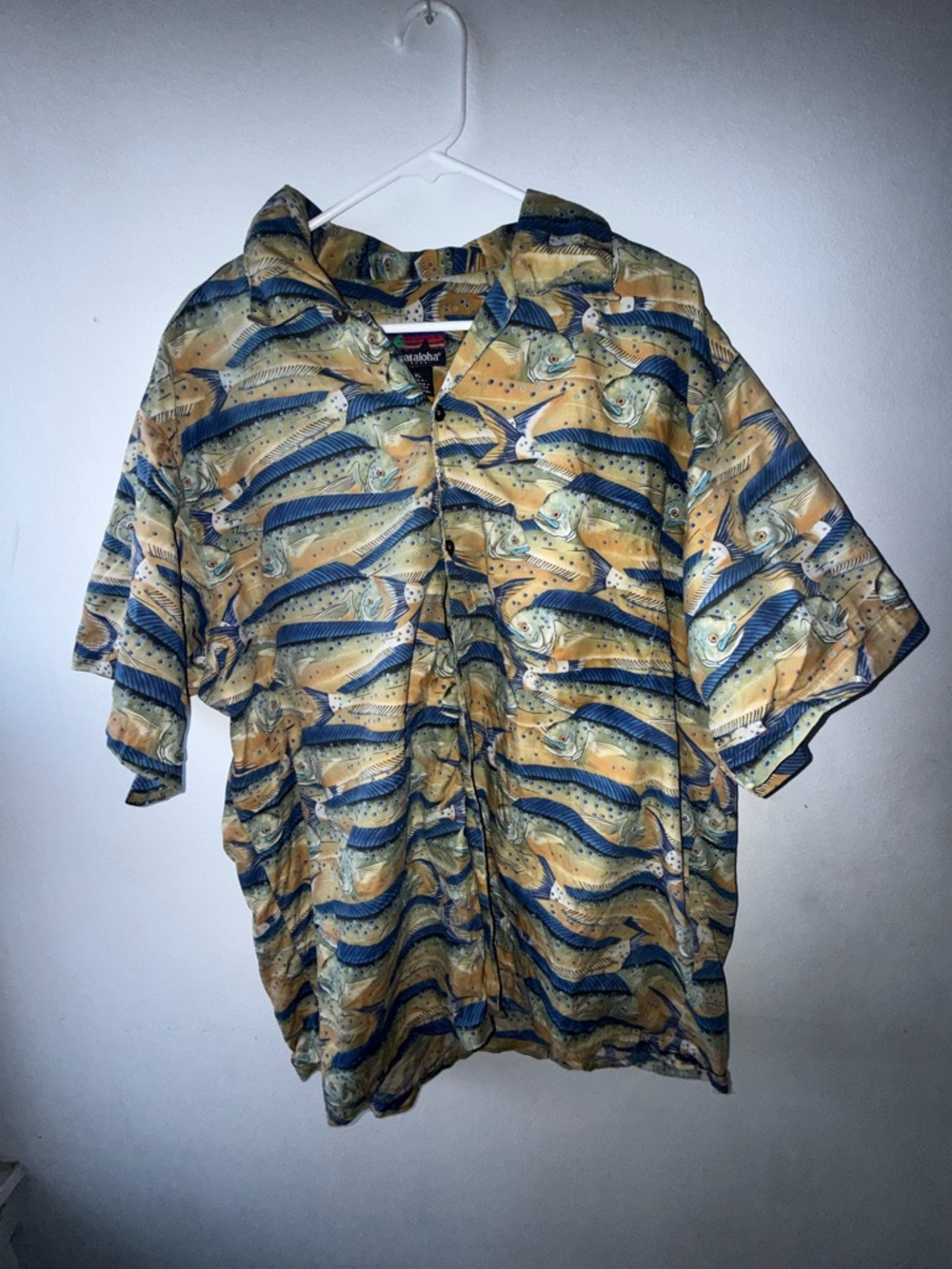 Rare Vintage Patagonia “Pataloha” Mahi-Mahi  Button down shirt 1995